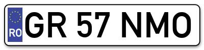 Placuta inmatriculare numar auto  GR-57-NMO, GR 57 NMO, GR57NMO