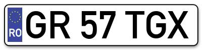 Placuta inmatriculare numar auto  GR-57-TGX, GR 57 TGX, GR57TGX