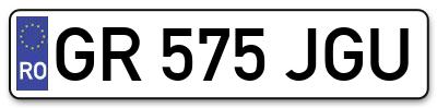 Placuta inmatriculare numar auto  GR-575-JGU, GR 575 JGU, GR575JGU