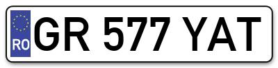 Placuta inmatriculare numar auto  GR-577-YAT, GR 577 YAT, GR577YAT