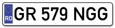 Placuta inmatriculare numar auto  GR-579-NGG, GR 579 NGG, GR579NGG
