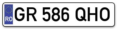 Placuta inmatriculare numar auto  GR-586-QHO, GR 586 QHO, GR586QHO