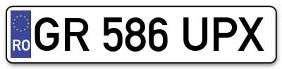 Placuta inmatriculare numar auto  GR-586-UPX, GR 586 UPX, GR586UPX