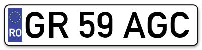 Placuta inmatriculare numar auto  GR-59-AGC, GR 59 AGC, GR59AGC