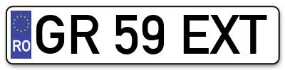 Placuta inmatriculare numar auto  GR-59-EXT, GR 59 EXT, GR59EXT