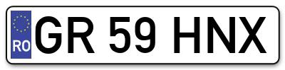Placuta inmatriculare numar auto  GR-59-HNX, GR 59 HNX, GR59HNX