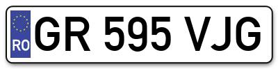 Placuta inmatriculare numar auto  GR-595-VJG, GR 595 VJG, GR595VJG