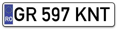 Placuta inmatriculare numar auto  GR-597-KNT, GR 597 KNT, GR597KNT