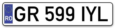 Placuta inmatriculare numar auto  GR-599-IYL, GR 599 IYL, GR599IYL