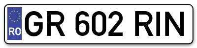 Placuta inmatriculare numar auto  GR-602-RIN, GR 602 RIN, GR602RIN