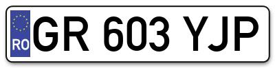 Placuta inmatriculare numar auto  GR-603-YJP, GR 603 YJP, GR603YJP