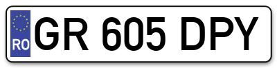 Placuta inmatriculare numar auto  GR-605-DPY, GR 605 DPY, GR605DPY