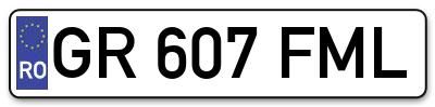 Placuta inmatriculare numar auto  GR-607-FML, GR 607 FML, GR607FML