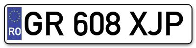 Placuta inmatriculare numar auto  GR-608-XJP, GR 608 XJP, GR608XJP