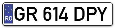 Placuta inmatriculare numar auto  GR-614-DPY, GR 614 DPY, GR614DPY