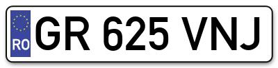Placuta inmatriculare numar auto  GR-625-VNJ, GR 625 VNJ, GR625VNJ