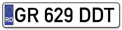 Placuta inmatriculare numar auto  GR-629-DDT, GR 629 DDT, GR629DDT
