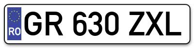 Placuta inmatriculare numar auto  GR-630-ZXL, GR 630 ZXL, GR630ZXL