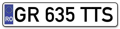 Placuta inmatriculare numar auto  GR-635-TTS, GR 635 TTS, GR635TTS