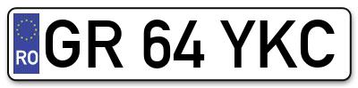 Placuta inmatriculare numar auto  GR-64-YKC, GR 64 YKC, GR64YKC