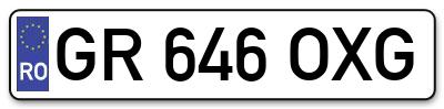 Placuta inmatriculare numar auto  GR-646-OXG, GR 646 OXG, GR646OXG