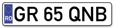 Placuta inmatriculare numar auto  GR-65-QNB, GR 65 QNB, GR65QNB