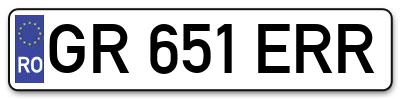 Placuta inmatriculare numar auto  GR-651-ERR, GR 651 ERR, GR651ERR