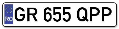 Placuta inmatriculare numar auto  GR-655-QPP, GR 655 QPP, GR655QPP