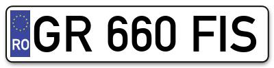 Placuta inmatriculare numar auto  GR-660-FIS, GR 660 FIS, GR660FIS