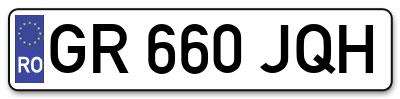 Placuta inmatriculare numar auto  GR-660-JQH, GR 660 JQH, GR660JQH