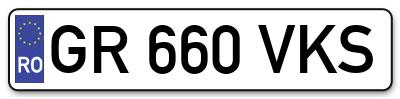 Placuta inmatriculare numar auto  GR-660-VKS, GR 660 VKS, GR660VKS