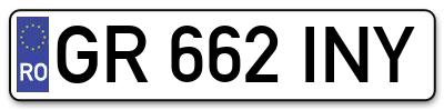 Placuta inmatriculare numar auto  GR-662-INY, GR 662 INY, GR662INY