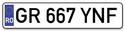 Placuta inmatriculare numar auto  GR-667-YNF, GR 667 YNF, GR667YNF