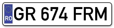 Placuta inmatriculare numar auto  GR-674-FRM, GR 674 FRM, GR674FRM
