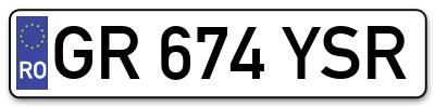 Placuta inmatriculare numar auto  GR-674-YSR, GR 674 YSR, GR674YSR