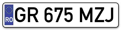 Placuta inmatriculare numar auto  GR-675-MZJ, GR 675 MZJ, GR675MZJ