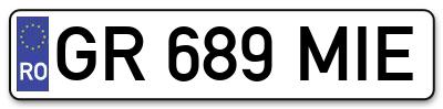 Placuta inmatriculare numar auto  GR-689-MIE, GR 689 MIE, GR689MIE