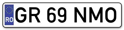 Placuta inmatriculare numar auto  GR-69-NMO, GR 69 NMO, GR69NMO