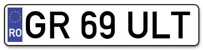 Placuta inmatriculare numar auto  GR-69-ULT, GR 69 ULT, GR69ULT