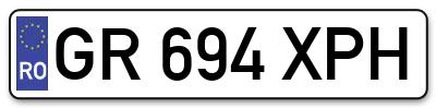Placuta inmatriculare numar auto  GR-694-XPH, GR 694 XPH, GR694XPH