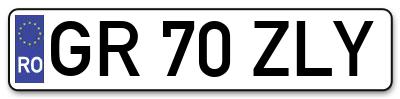 Placuta inmatriculare numar auto  GR-70-ZLY, GR 70 ZLY, GR70ZLY