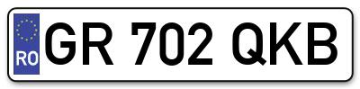 Placuta inmatriculare numar auto  GR-702-QKB, GR 702 QKB, GR702QKB