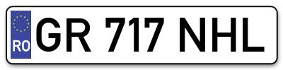 Placuta inmatriculare numar auto  GR-717-NHL, GR 717 NHL, GR717NHL