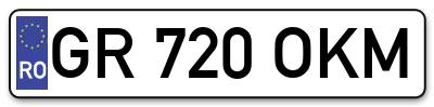 Placuta inmatriculare numar auto  GR-720-OKM, GR 720 OKM, GR720OKM