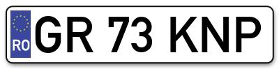 Placuta inmatriculare numar auto  GR-73-KNP, GR 73 KNP, GR73KNP