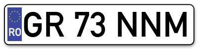 Placuta inmatriculare numar auto  GR-73-NNM, GR 73 NNM, GR73NNM