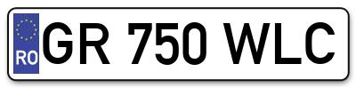 Placuta inmatriculare numar auto  GR-750-WLC, GR 750 WLC, GR750WLC