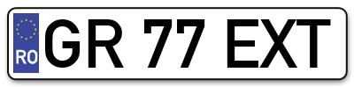 Placuta inmatriculare numar auto  GR-77-EXT, GR 77 EXT, GR77EXT