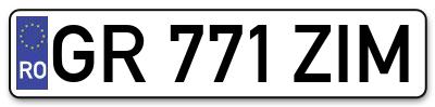 Placuta inmatriculare numar auto  GR-771-ZIM, GR 771 ZIM, GR771ZIM