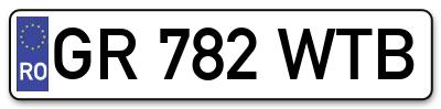 Placuta inmatriculare numar auto  GR-782-WTB, GR 782 WTB, GR782WTB